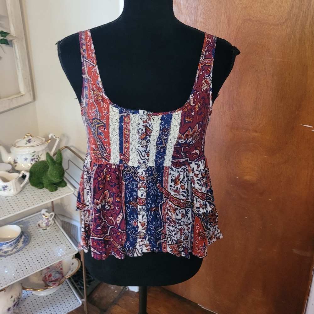 🍒5for$10 Forever21 boho style tank. Sz S